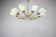 Brass and glass ten-arm chandelier from the mid-century, 1960s.