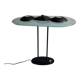 Postmodern black metal glass ceiling lamp | 1990s
