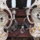 Italian Hollywood Regency Crystal Wall Lights – Silvered Metal Double Arm Light