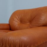 Sapporo cognac leather armchairs by girgi 1970s