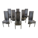 Set of eight Italian Lacquered Wood and Leather Modern Dining Chairs