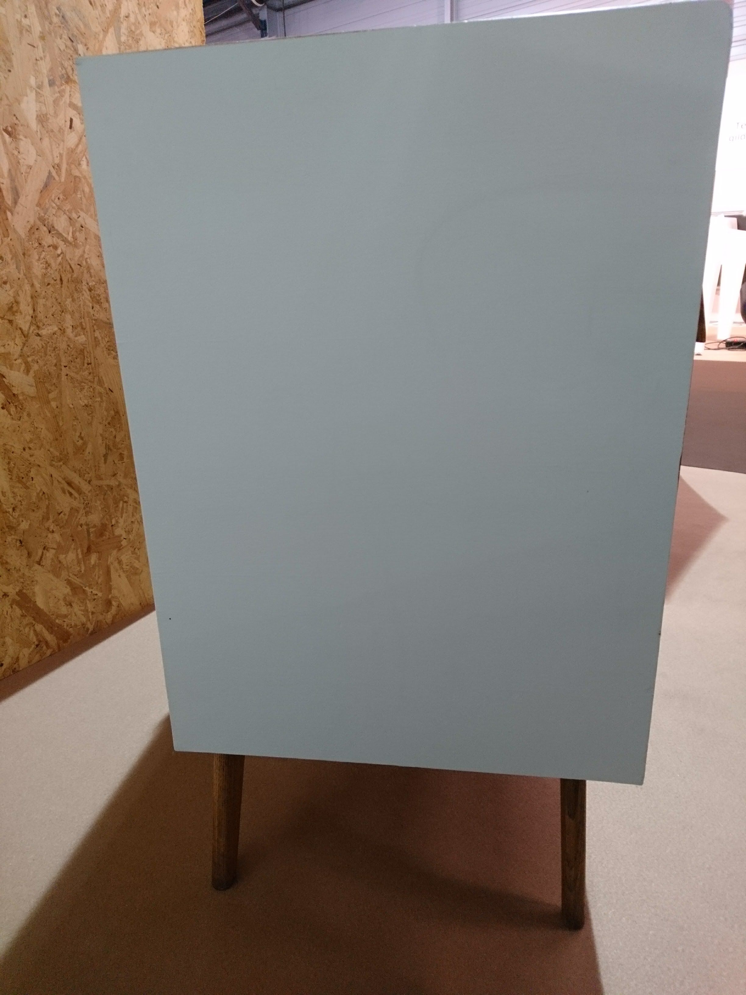 Vintage 70s wood and rattan commode