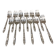 12 silver-plated metal cake forks, Ercuis Russian model.