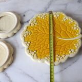 Coaster/bottle slip yellow vine leaf