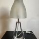 Lampe pied metal avec abat jour en verre épais