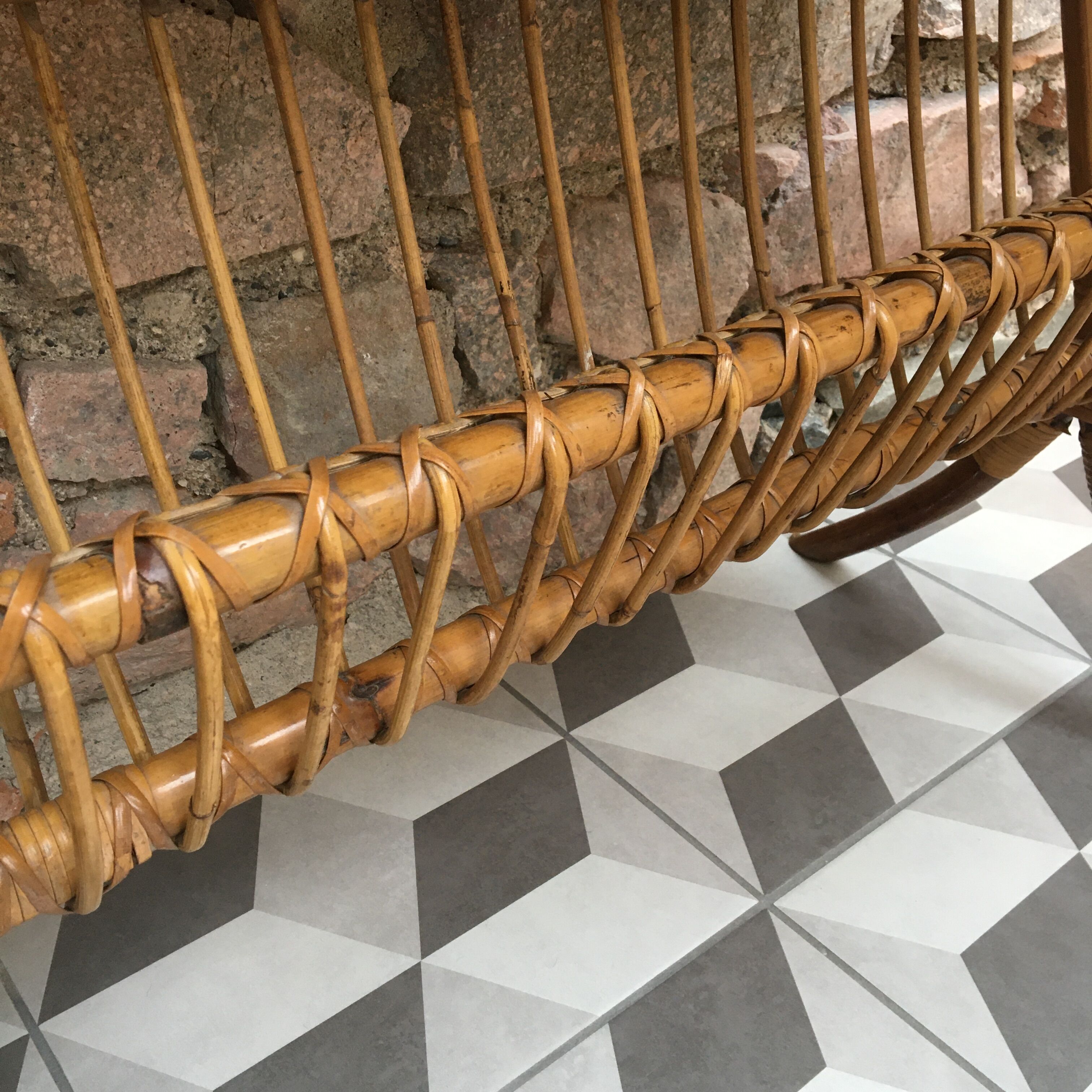 Rattan and leather booster desk