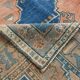 Salmon & Navy Blue Vintage Persian Rug, 131x218 Cm