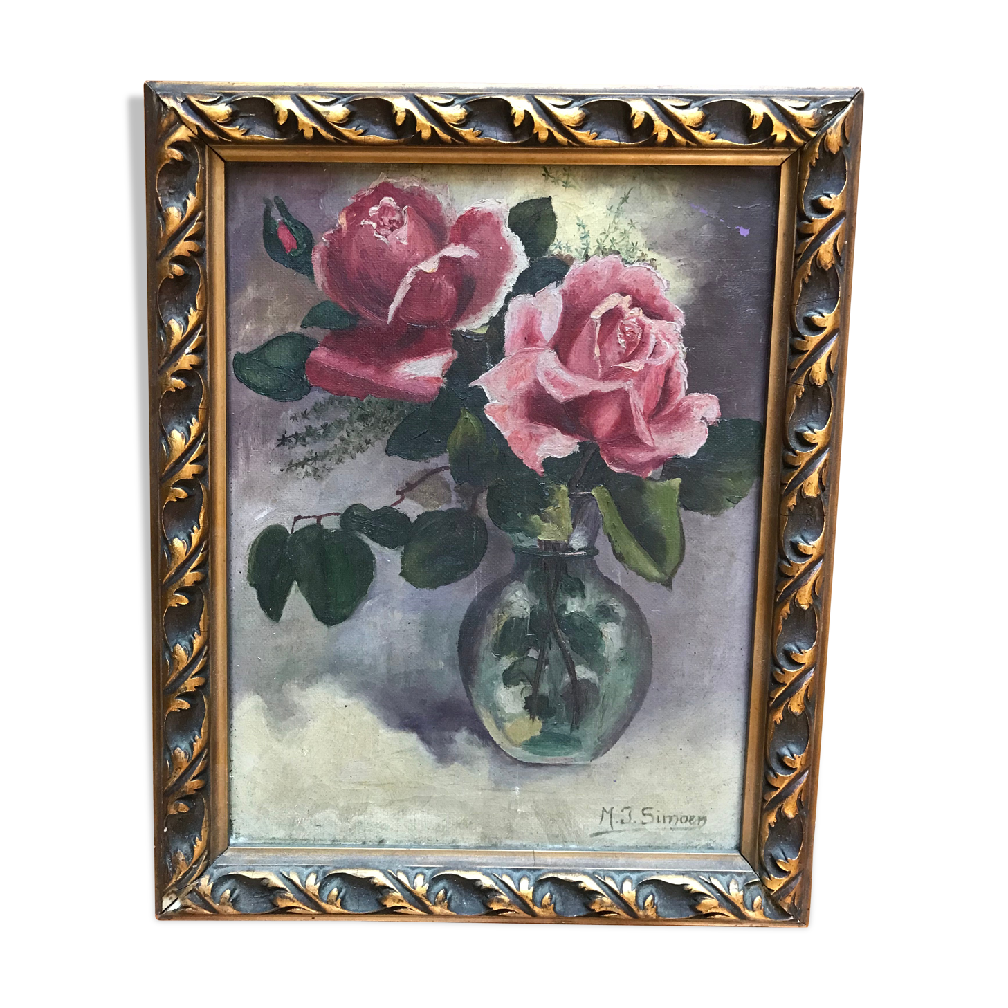 Tableau bouquet de rose nature morte