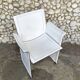 Fauteuil en cuir blanc, Tito Agnoli pour Matteo Grassi, Italie, 1970-80s