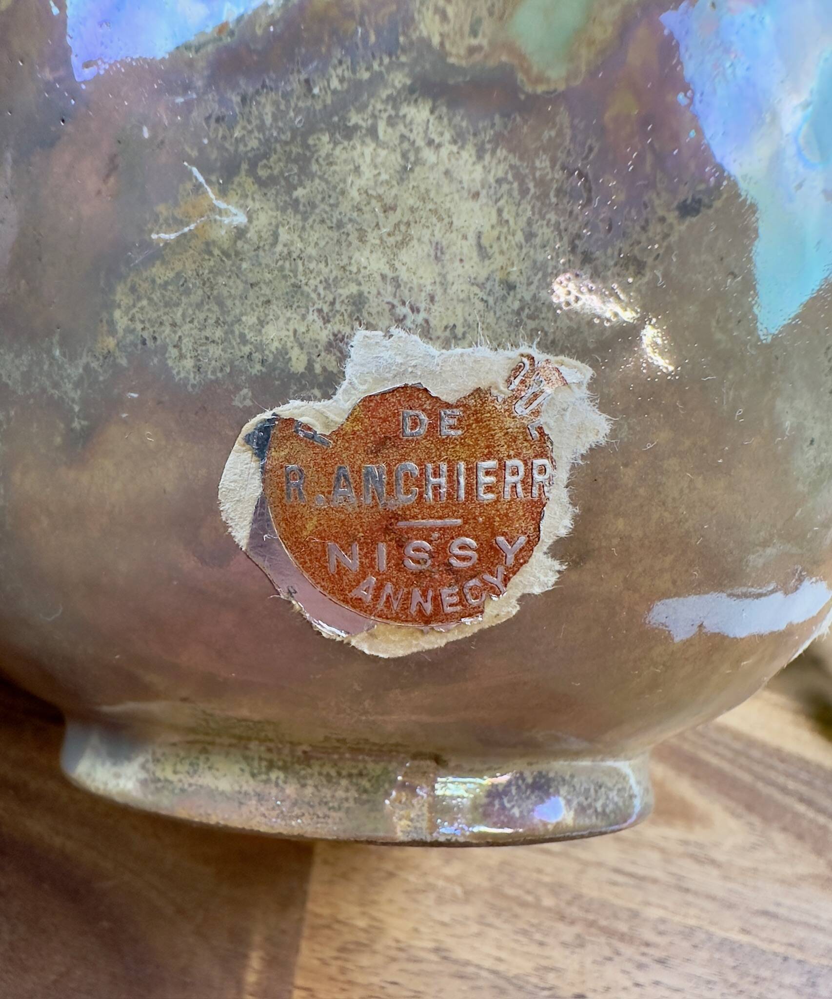 Handcrafted ceramic vase “Unique Piece AR” vintage glazed