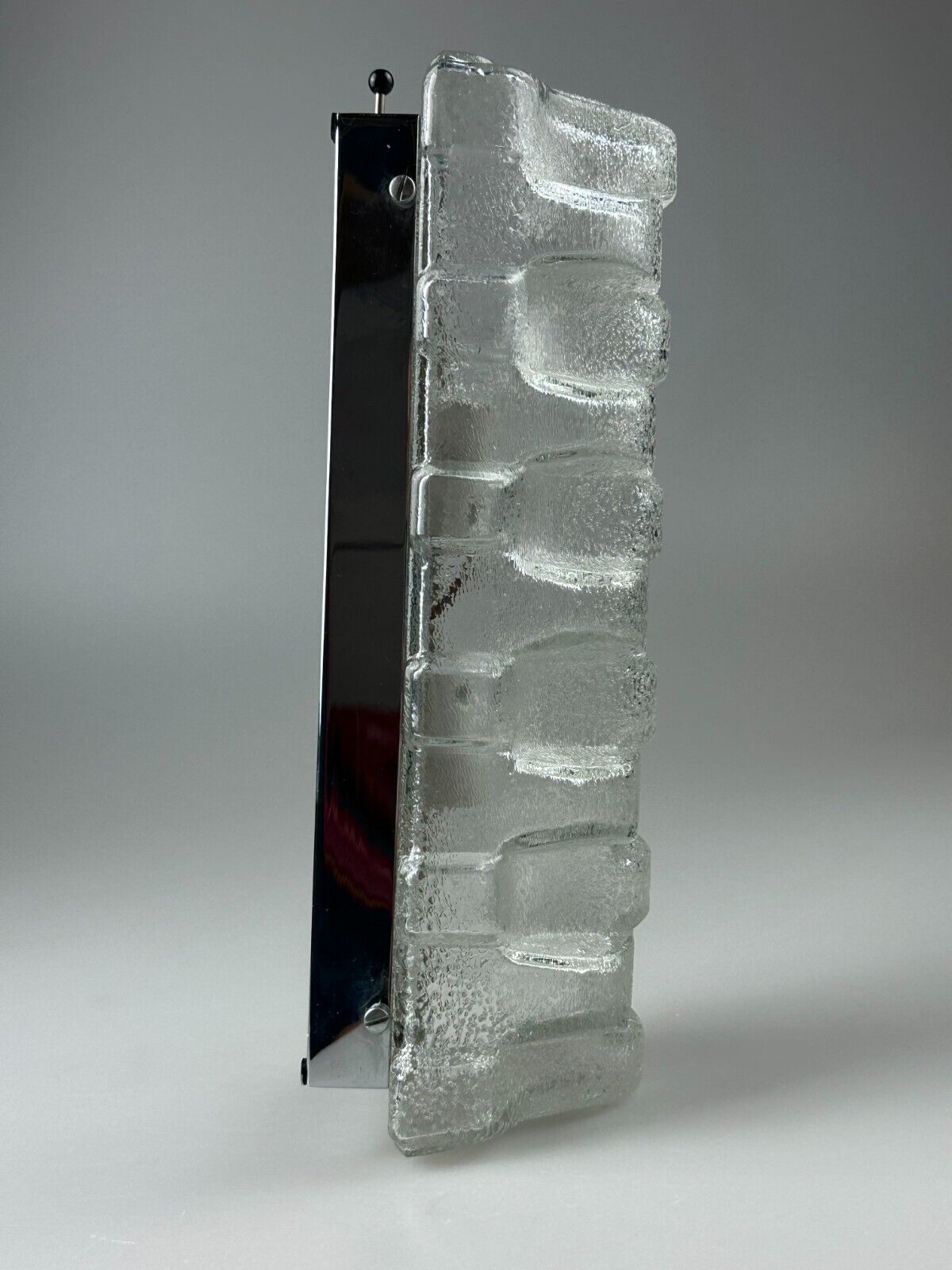 60s 70s wall lamp limburg germany wall sconce ice glass chrome space age