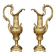 Pair of decorative vases. Solid gold metal.