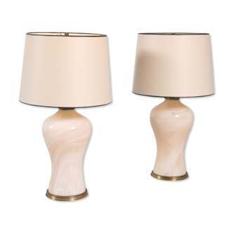 1970s Pair of Murano glass table lamps from Italy