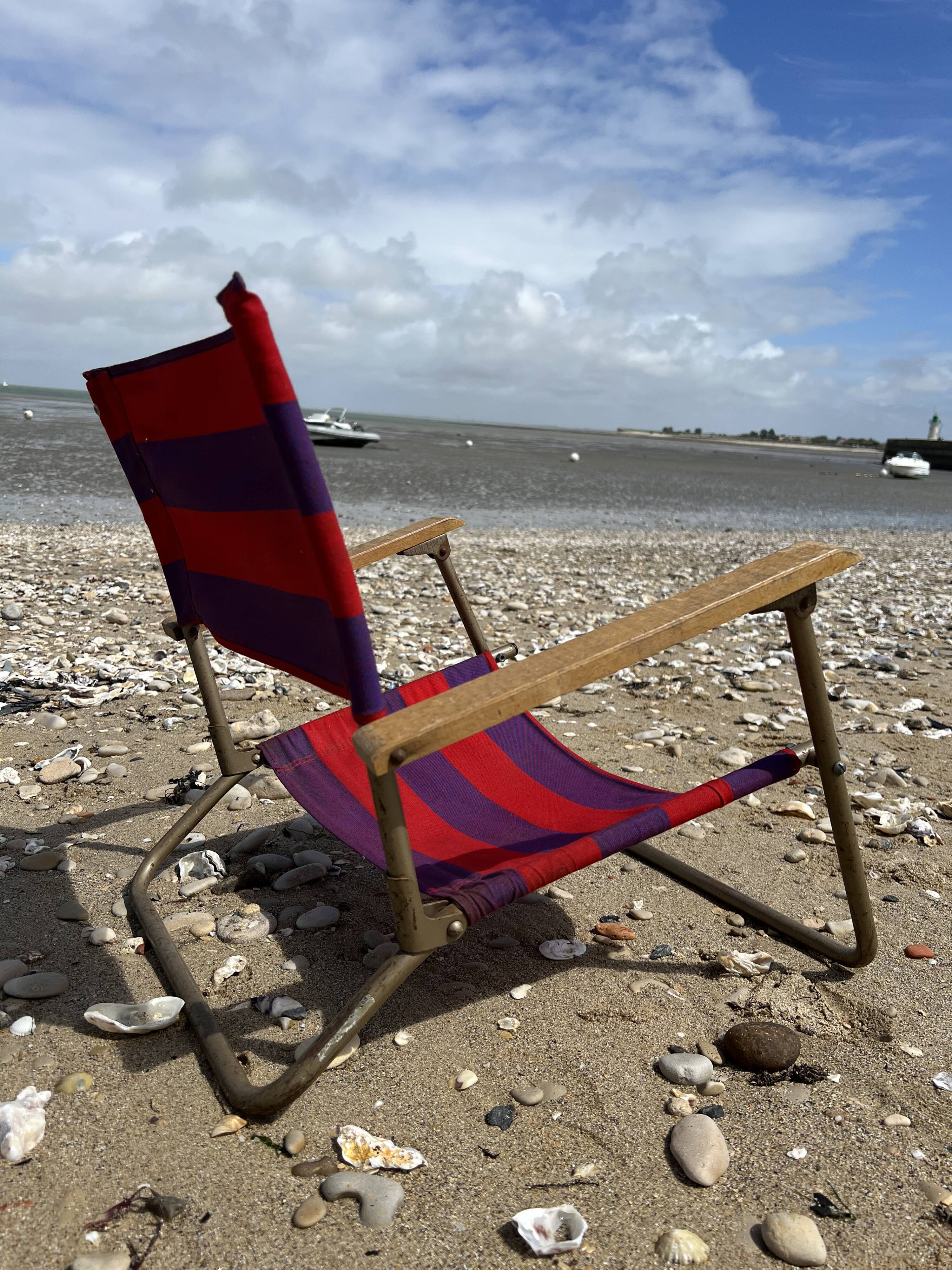 Vintage folding beach chair 1970