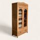 Parisian art deco glass cabinet in raw wood