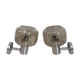 Pair of vintage chrome wall lights with smoked glass globe