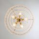 Vintage Italian Crystal and Golden Metal Chandelier, 80s