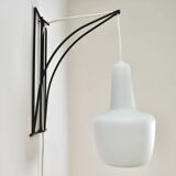 Modernist wall light with metal and glass wire