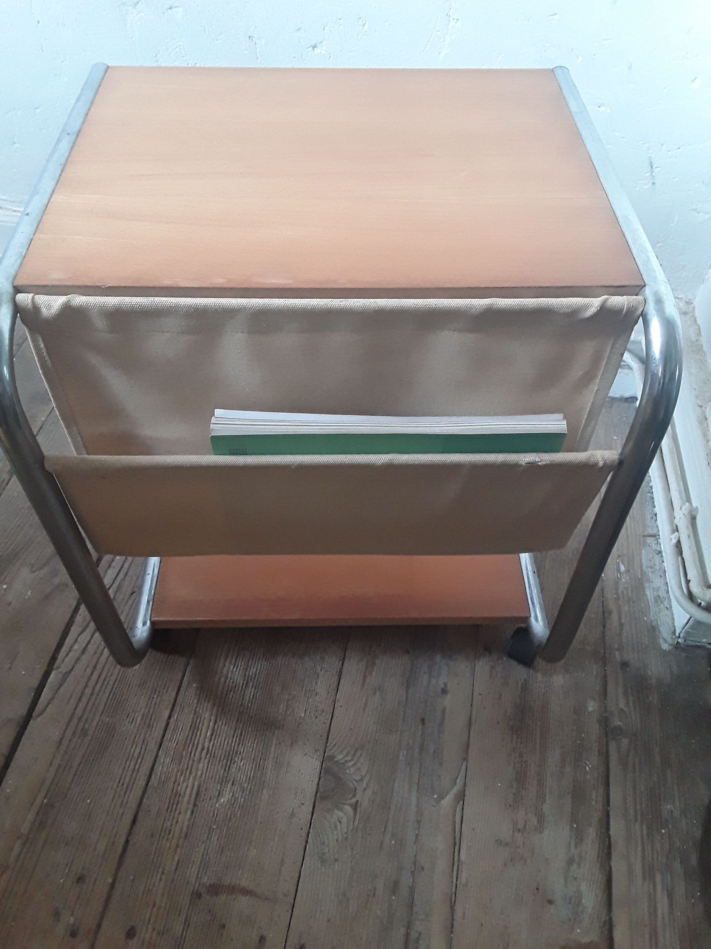 Vintage service/magazine door with wheels