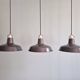 Set of 3 industrial pendant lights in anthracite enameled sheet metal