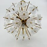 Val Saint Lambert crystal sputnik gold chandelier , 1960’s