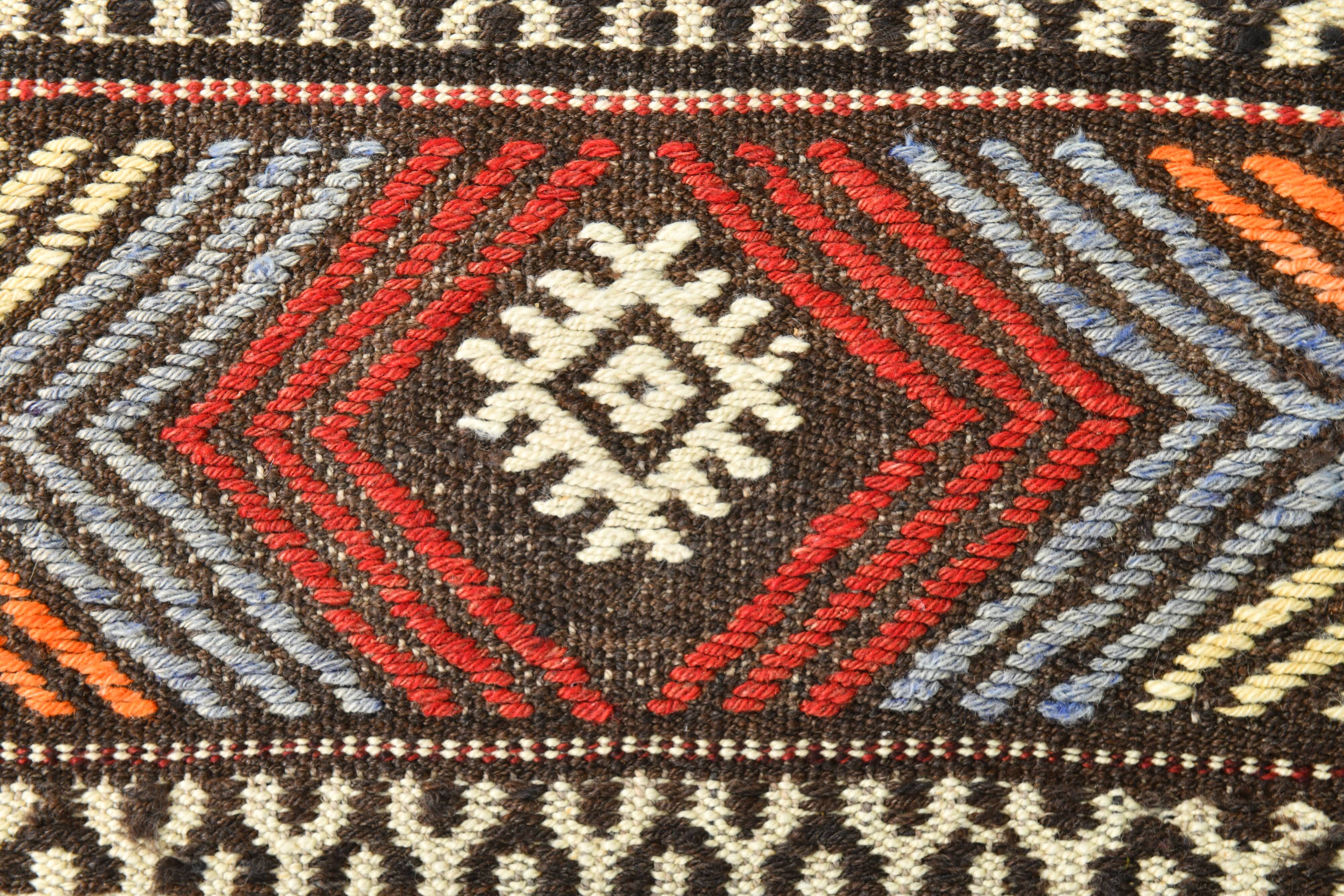 Muticolor Turkish Vintage Kilim Rug, 161x206Cm