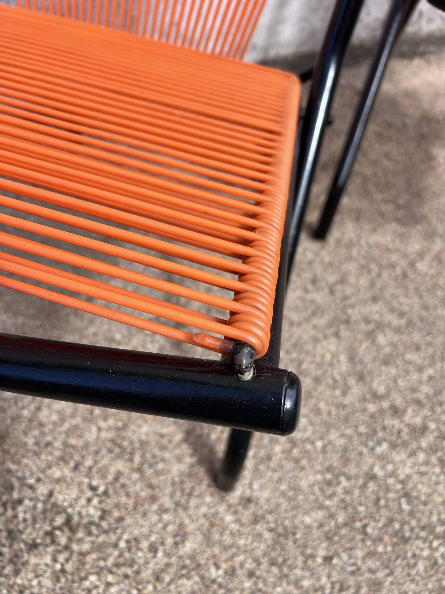 Paire Chaises pliantes scoubidou 1970's