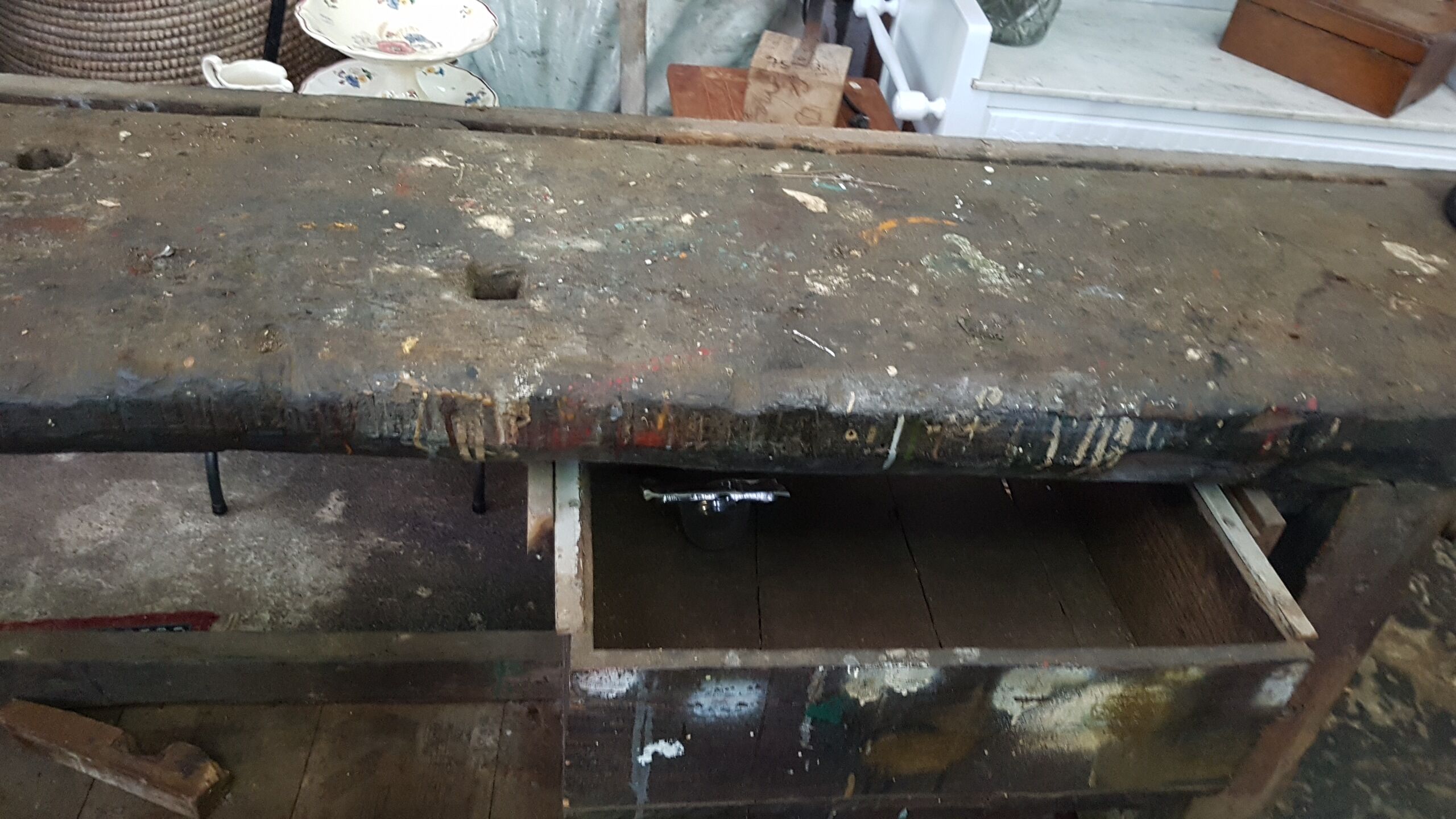 old wooden Workbench