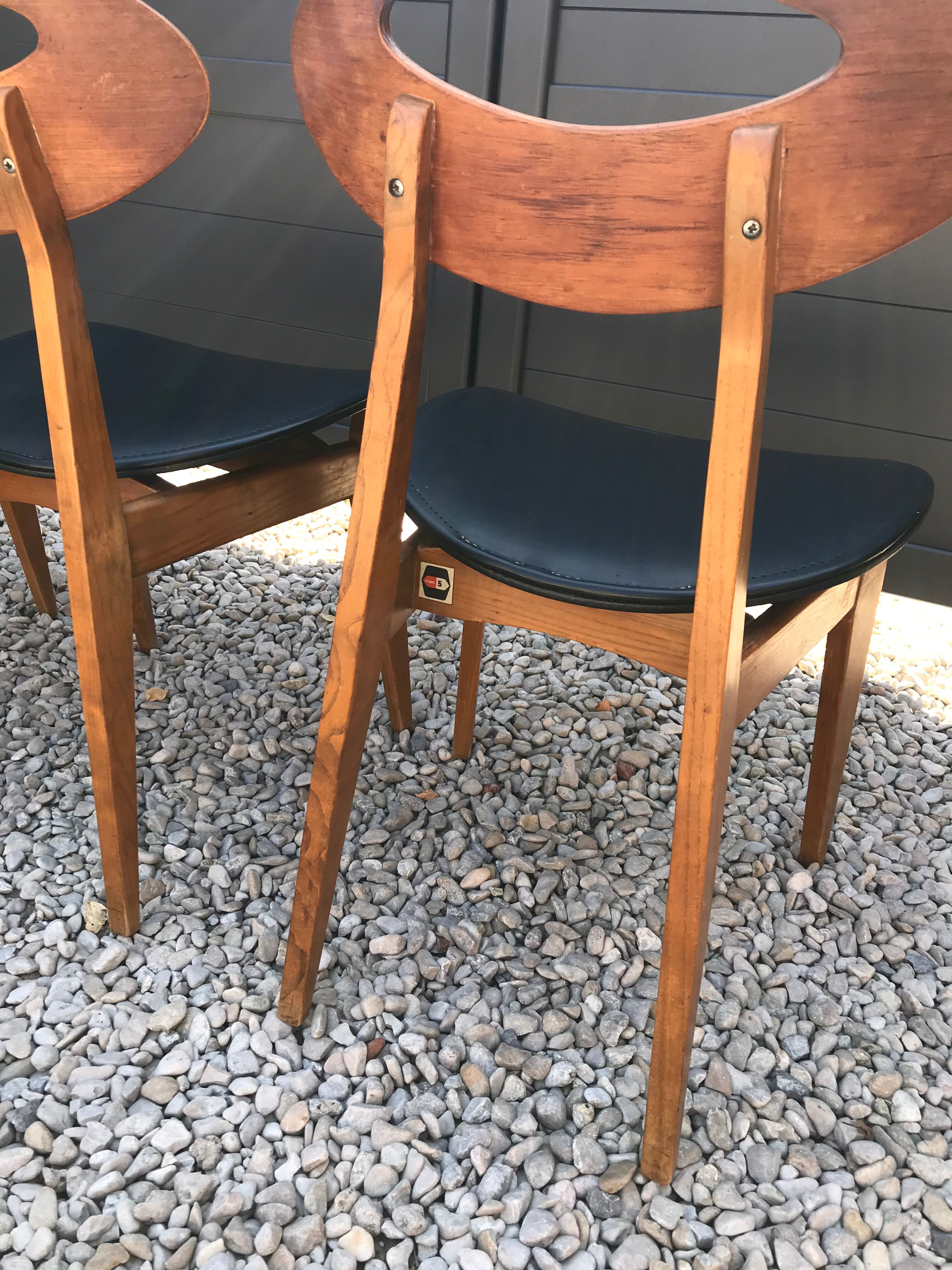 Set of 3 Roger Landault chairs for Sentou