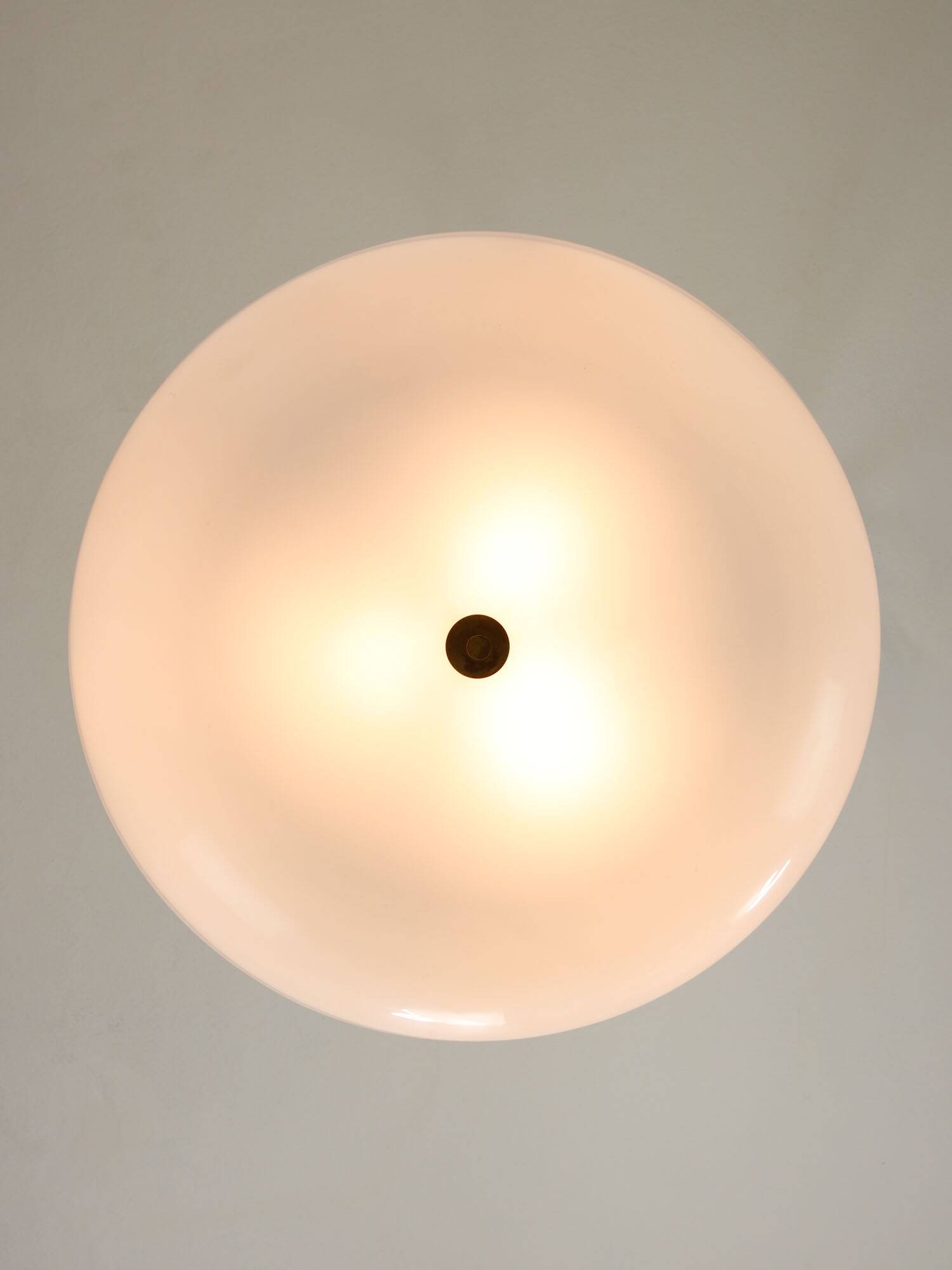 Space Age Italian Plexiglass and Brass Chandelier, 1970s