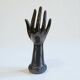 Vintage 1970s black porcelain soliflore ring holder/vase