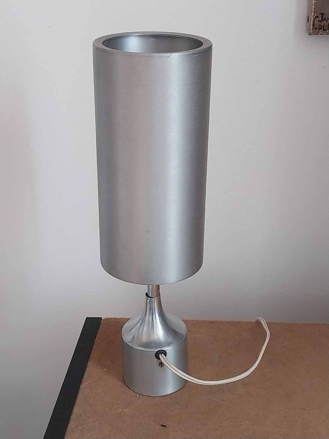 Brushed aluminium lamp