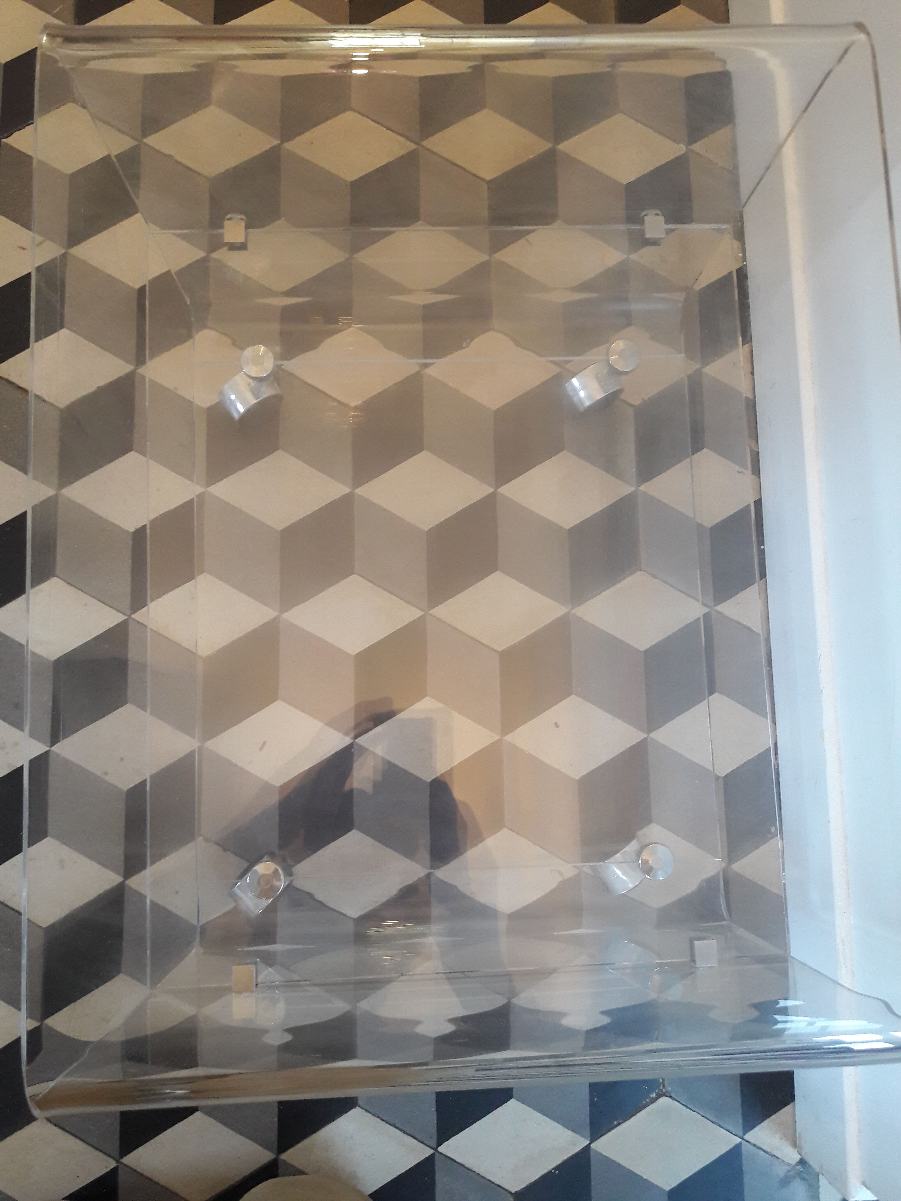 David Lange coffee table on wheels Plexiglas hifi furniture