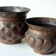 Set of 2 copper planters, vintage from the 60s