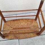 Vintage straw seat bench stool