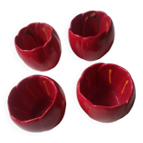 Set of 4 red tulip bowls from Villeroy & Boch