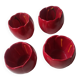Set of 4 red tulip bowls by Villeroy & Boch.