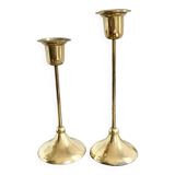 Pair of Scandinavian style brass candlesticks
