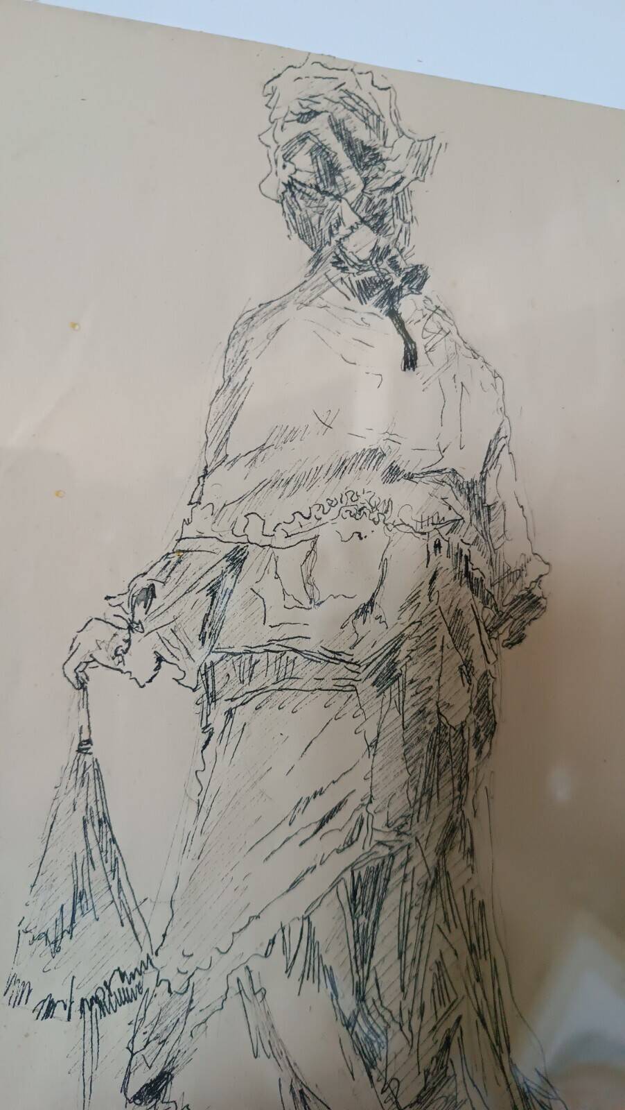 Ink painting on paper Pio Joris (Rome, June 8, 1843 – Rome, March 6, 1921)
