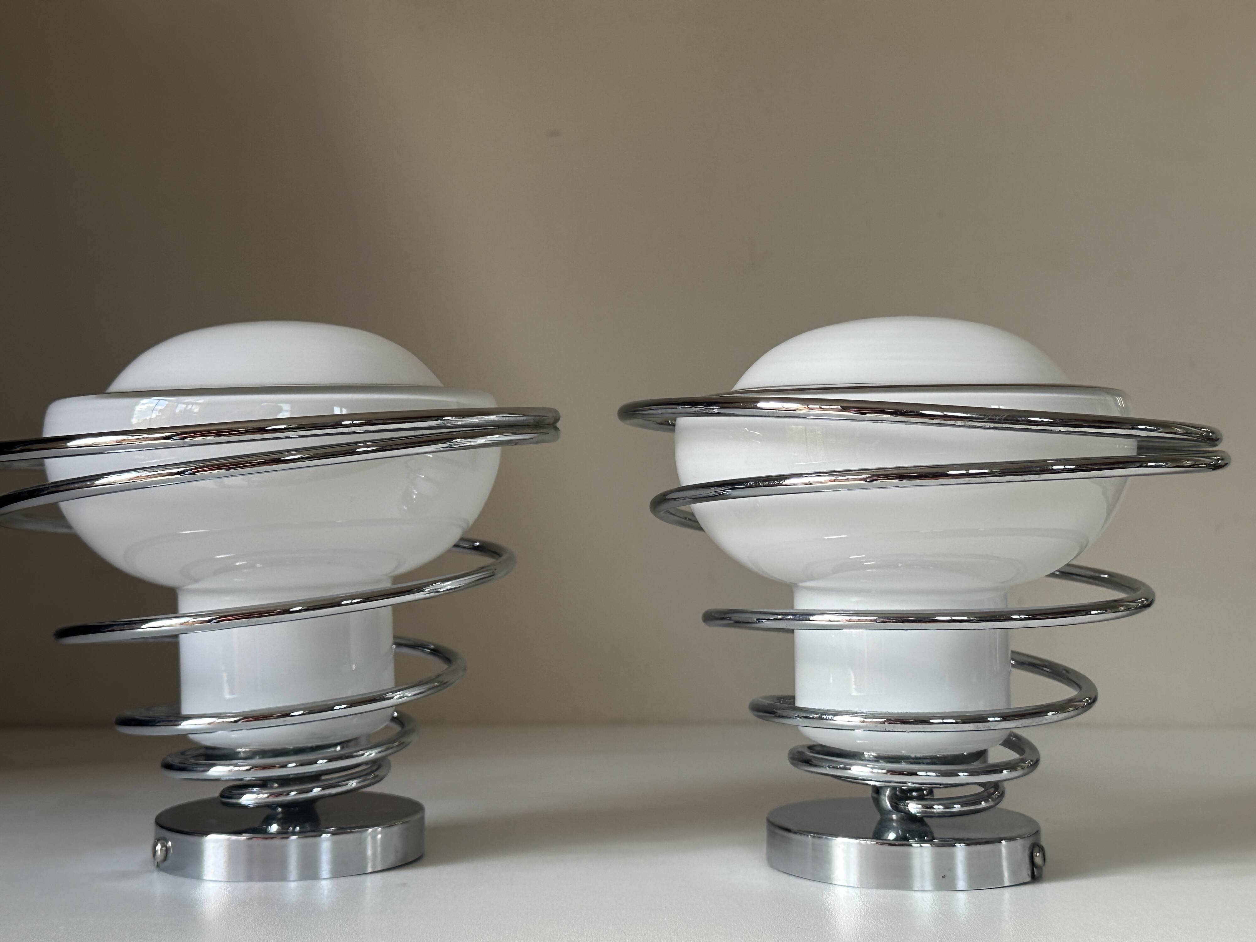 Pair of space age wall lights by Delmas from the 70s