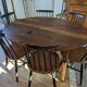 Oval solid walnut farmhouse table