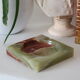 Cendrier carré onyx vert art déco