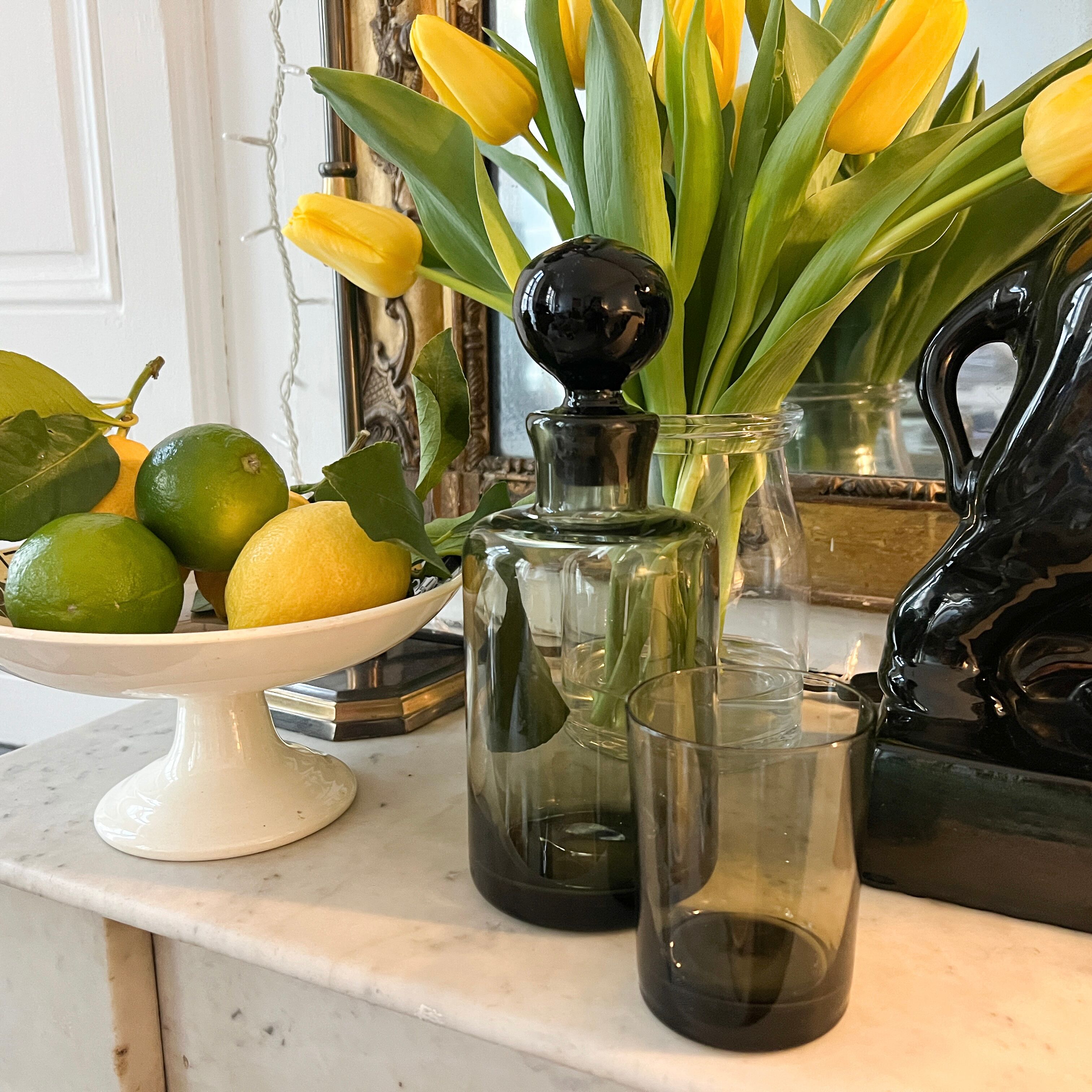 Set of 4 smoked glasses