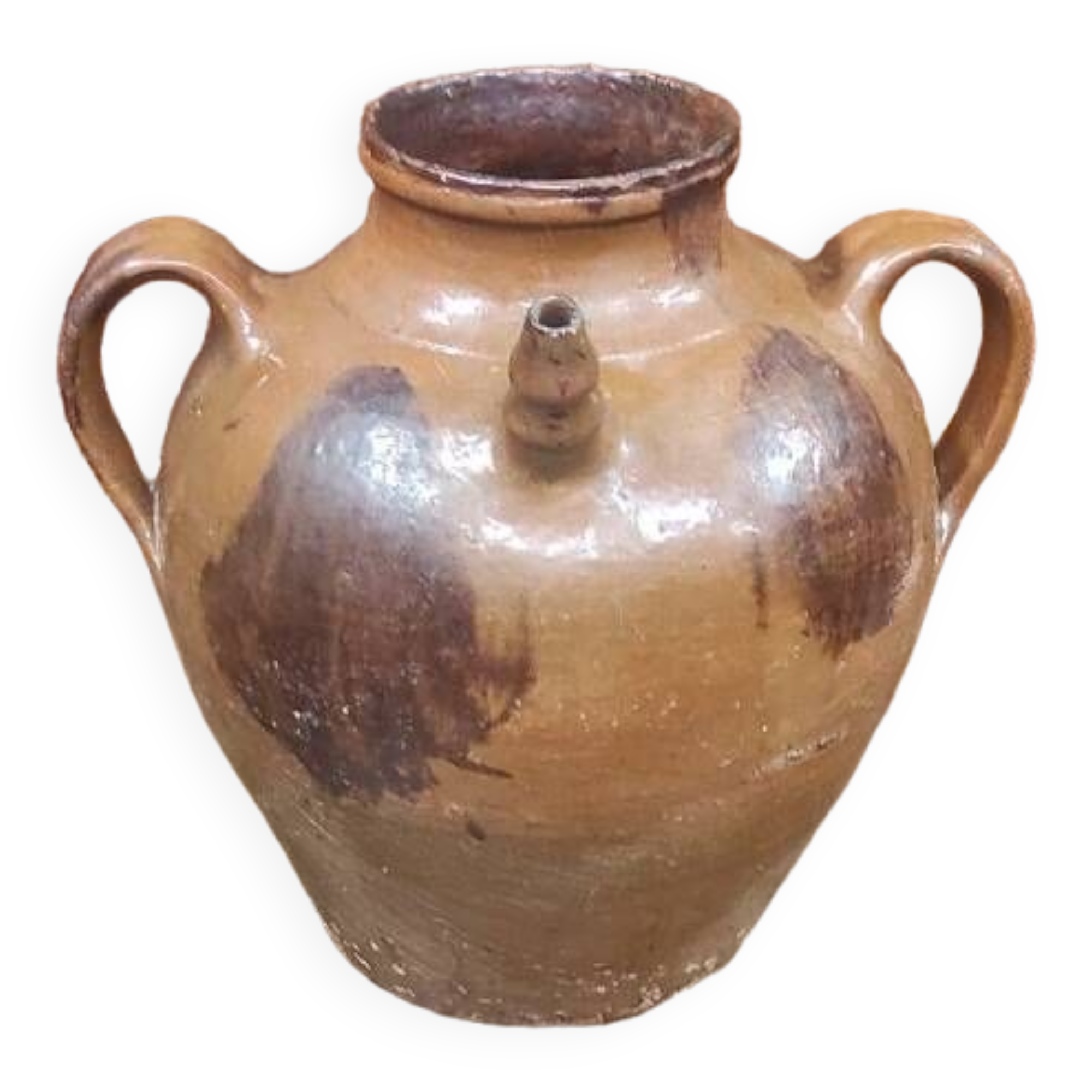 Buire jar vase jug Auvergne in old terracotta