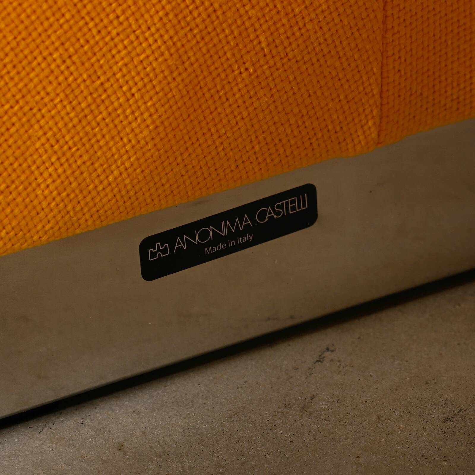 Giancarlo Piretti Alky Lounge Chair in Yellow Fabric for Anonima Castelli