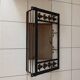 Wall-mounted coat rack mirror in wrought iron – Rustic / country style