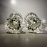 Pair of stemmed glasses in thick crystal, Bohemian, circa 1900