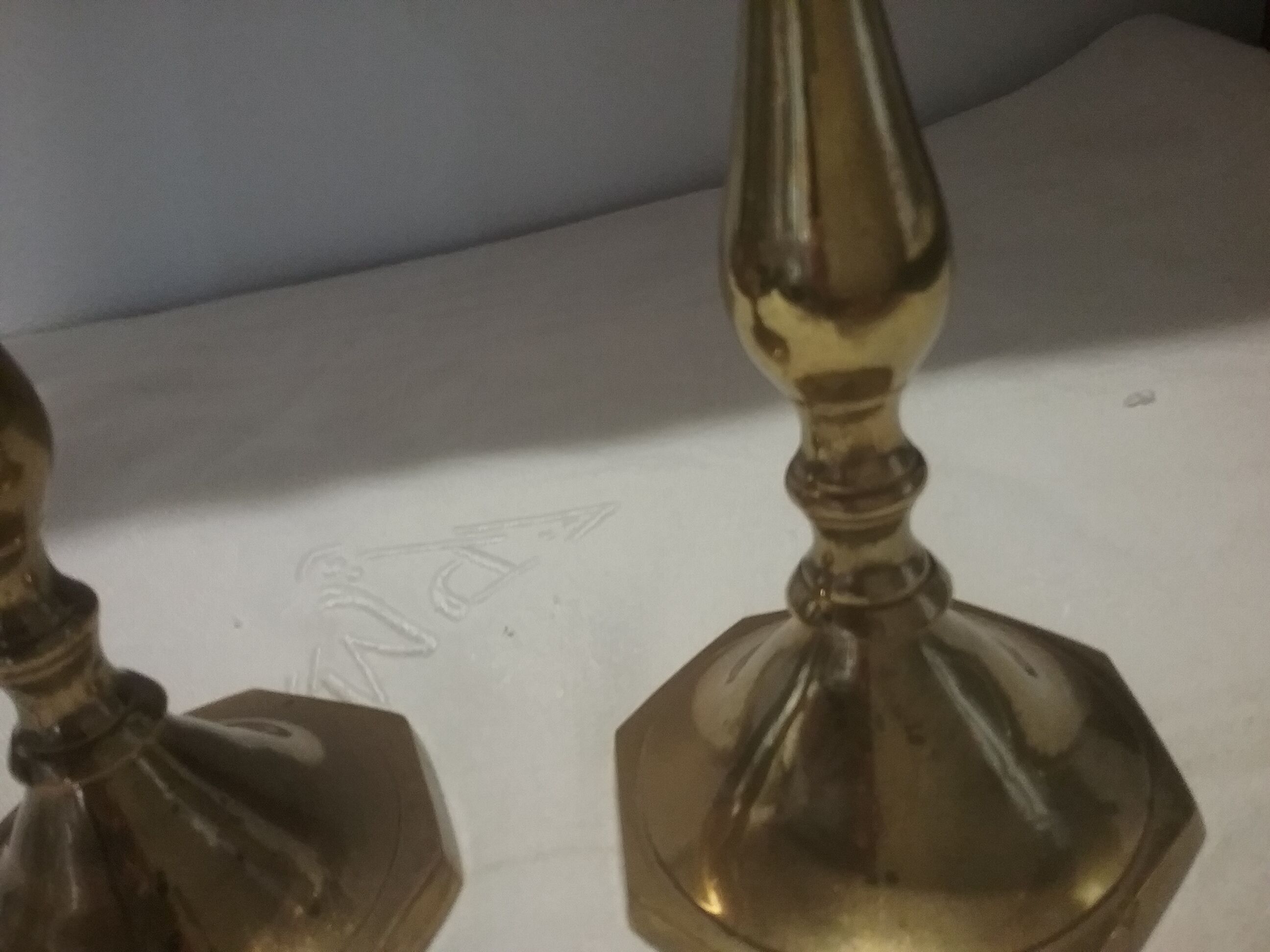 2 brass candle holders