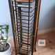 Column shelf range 24 CD metal and bamboo, 80s