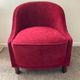 Fauteuil bergère Art Déco en loupe d’orme et velours